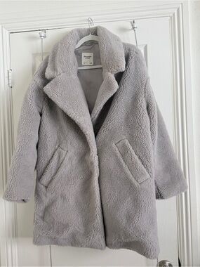 Grey Teddy Coat - Abercrombie & Fitch